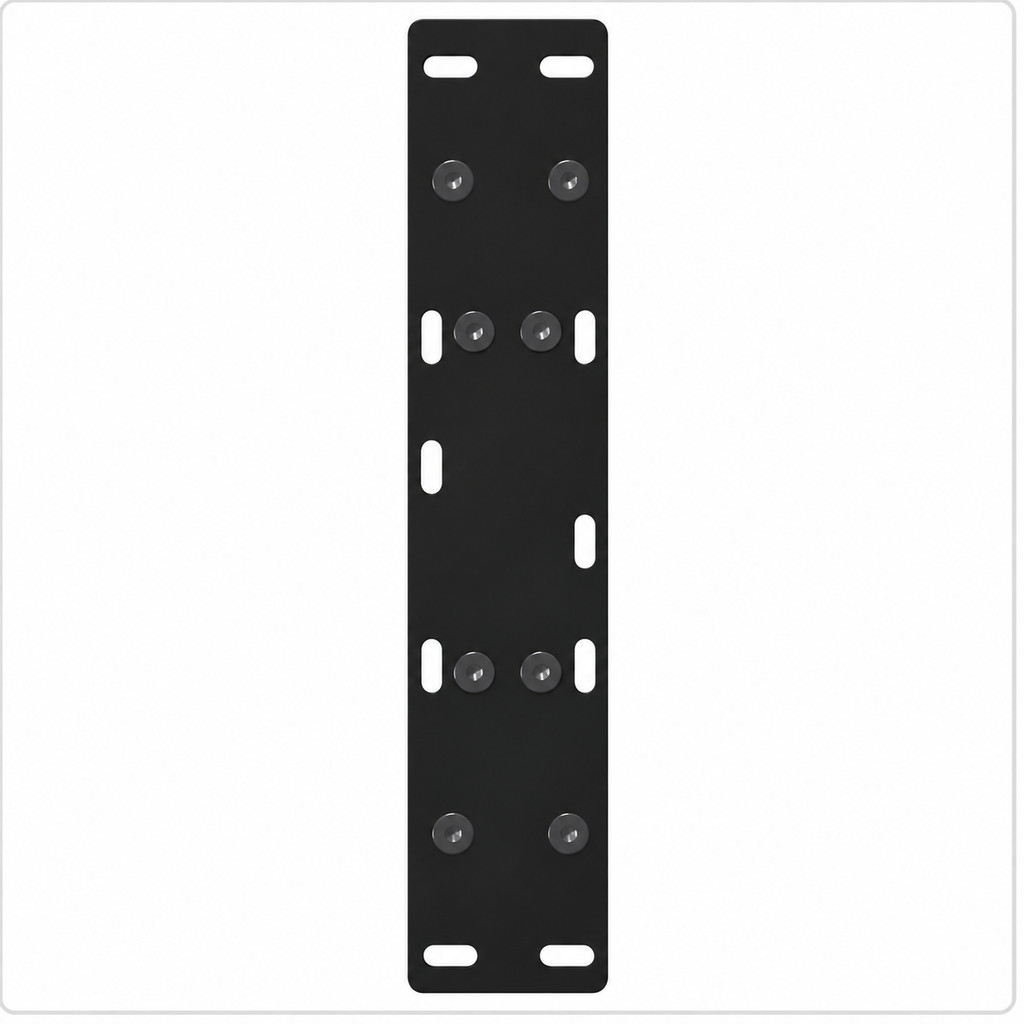 Plaque de fixation pré-percée des pieds de table basse en A en acier noir, 40 × 30 cm, vue de dessus