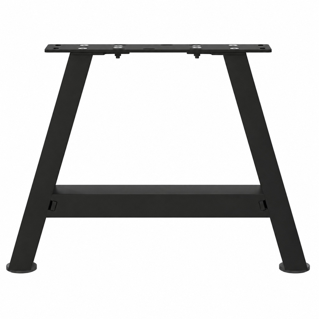 Pieds de table basse en A en acier noir, lot de 2, 50 × 30 cm, un pied, vue de face