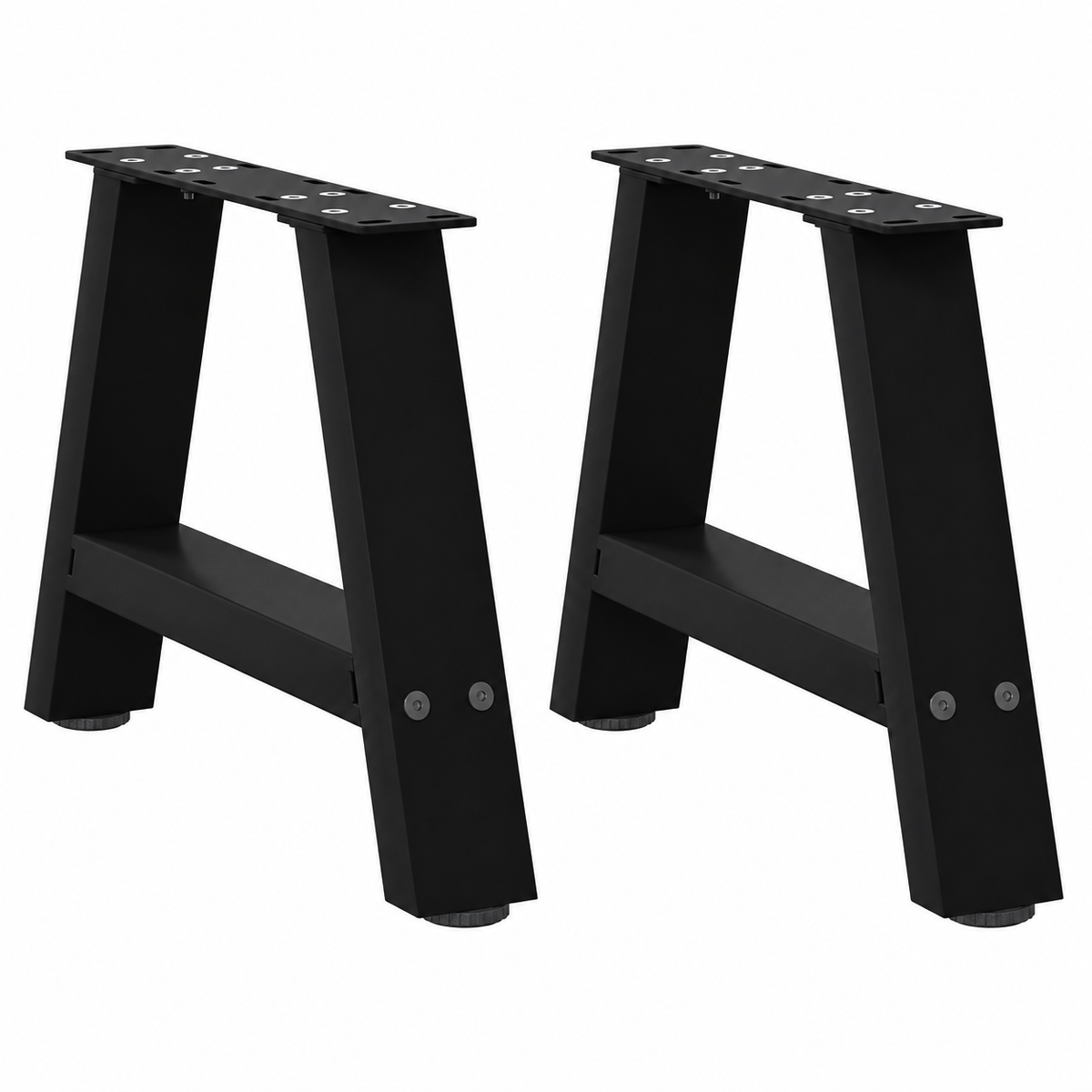 Pieds de table basse en A en acier noir, lot de 2, 50 × 30 cm, vue de face