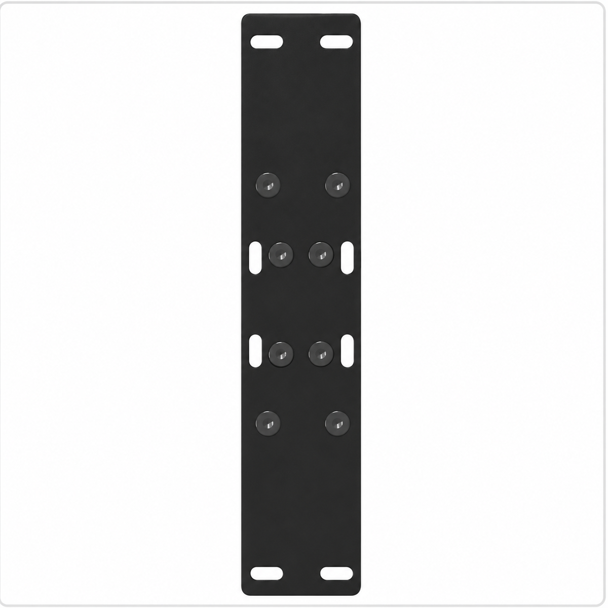 Plaque de fixation pré-percée des pieds de table basse en A en acier noir, 50 × 42 cm, vue de dessus