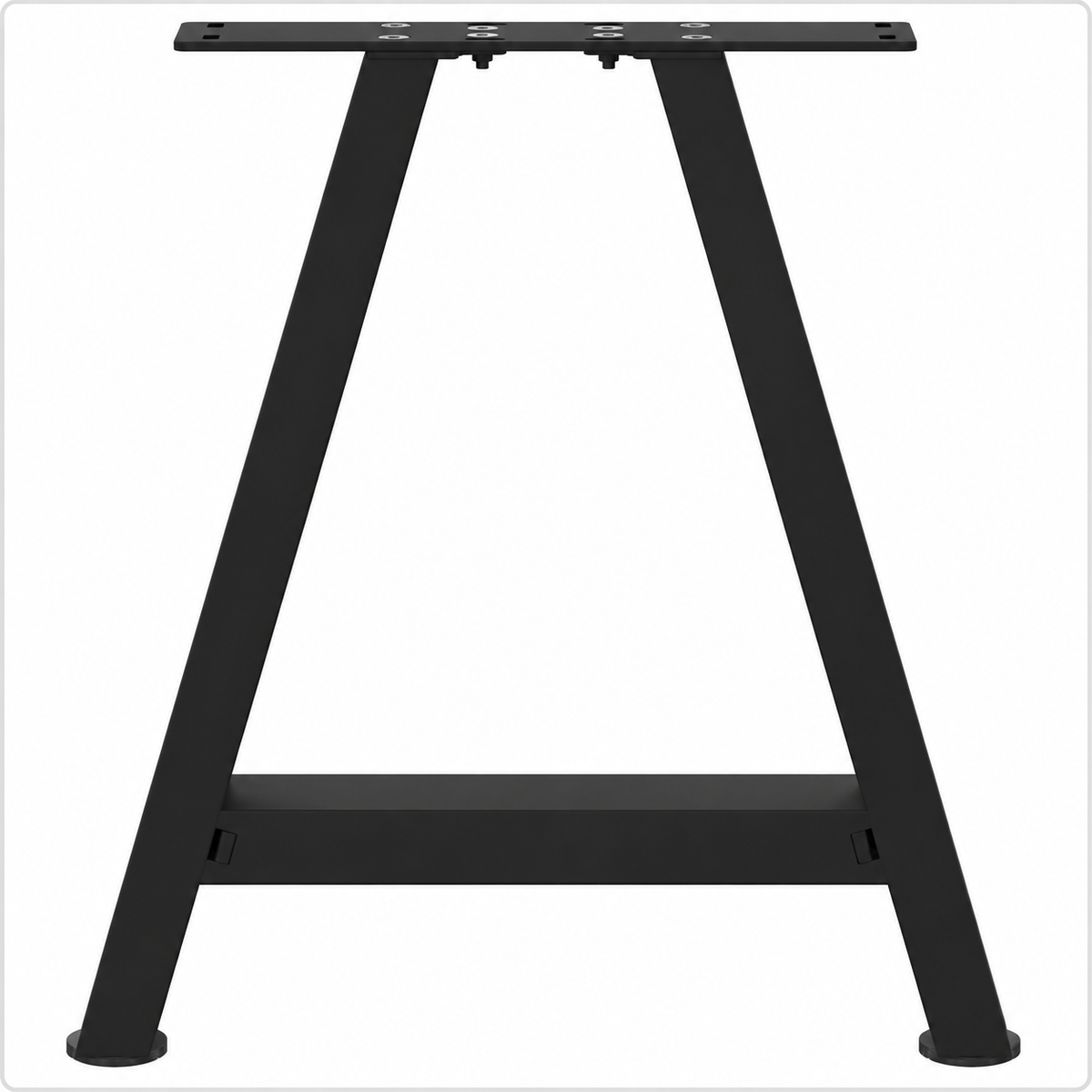 Pieds de table basse en A en acier noir, lot de 2, 50 × 42 cm, un pied, vue de face