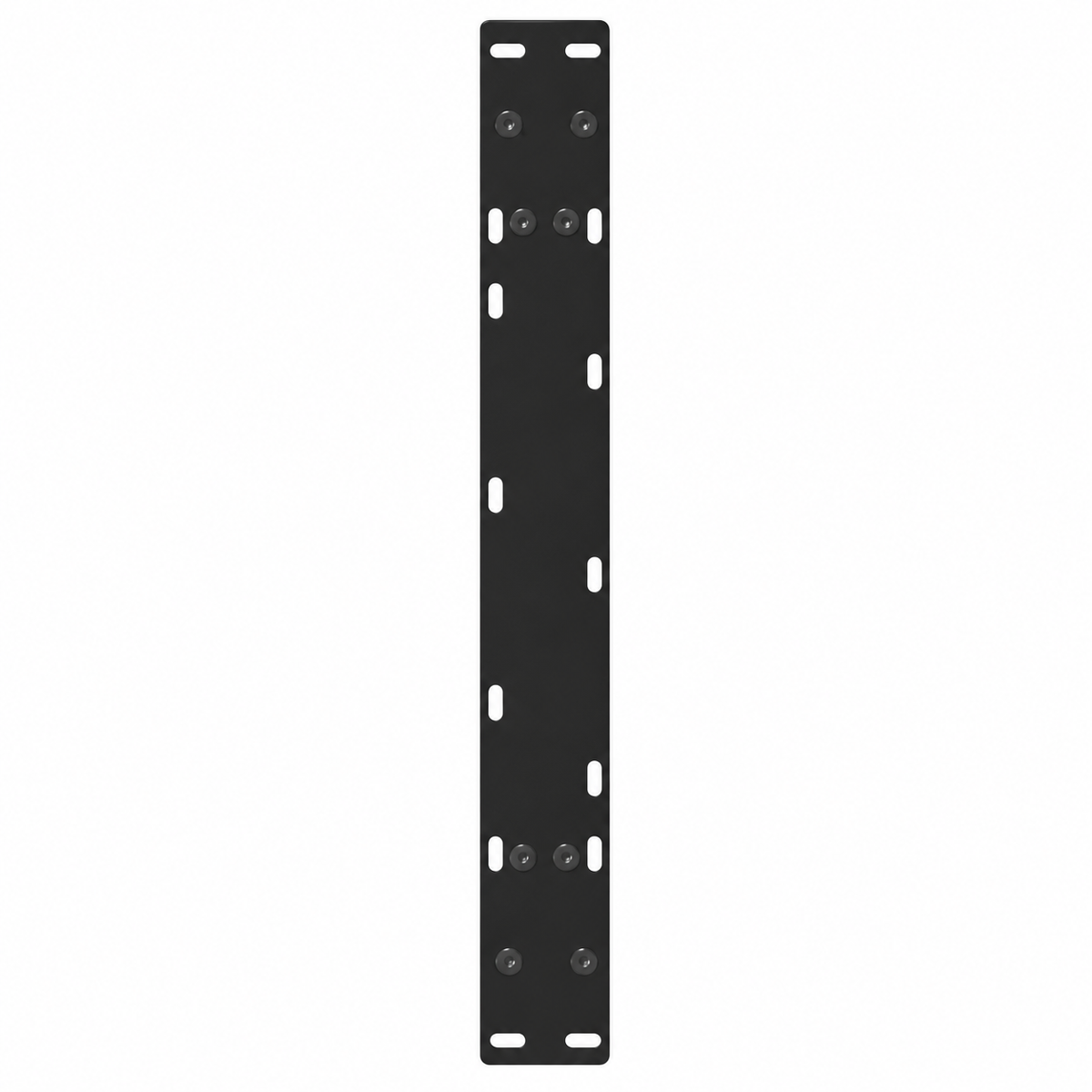 Plaque de fixation pré-percée des pieds de table basse en A en acier noir, 60 × 30 cm, vue de dessus