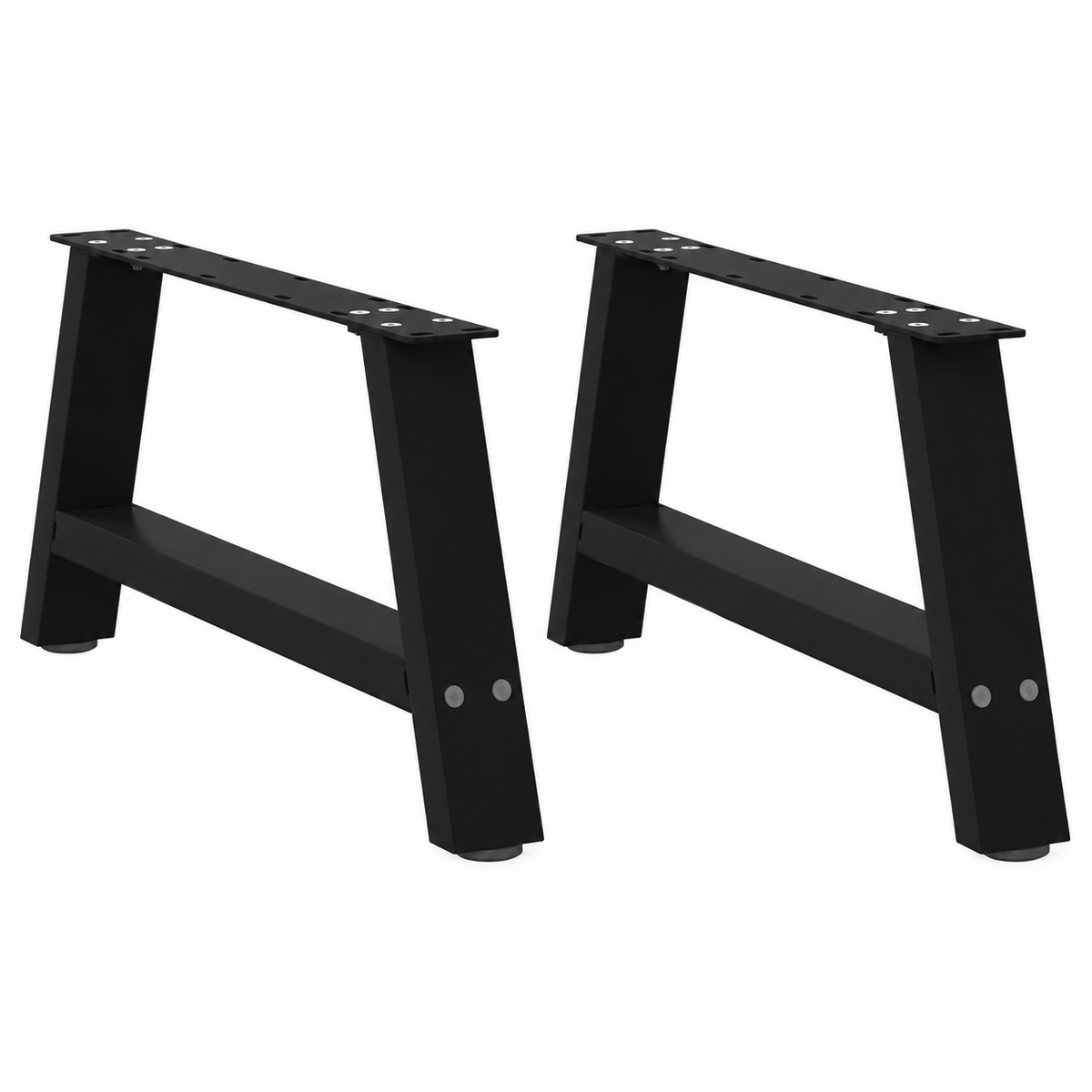 Pieds de table basse en A en acier noir, lot de 2, 60 × 30 cm, vue de face