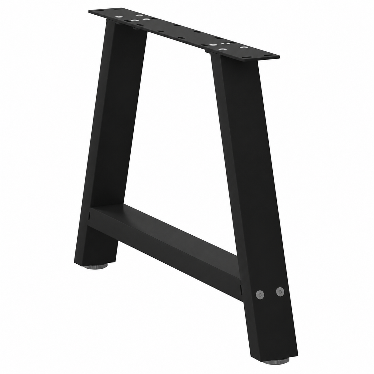 Pieds de table basse en A en acier noir, lot de 2, 60 × 42 cm, vue de trois quarts