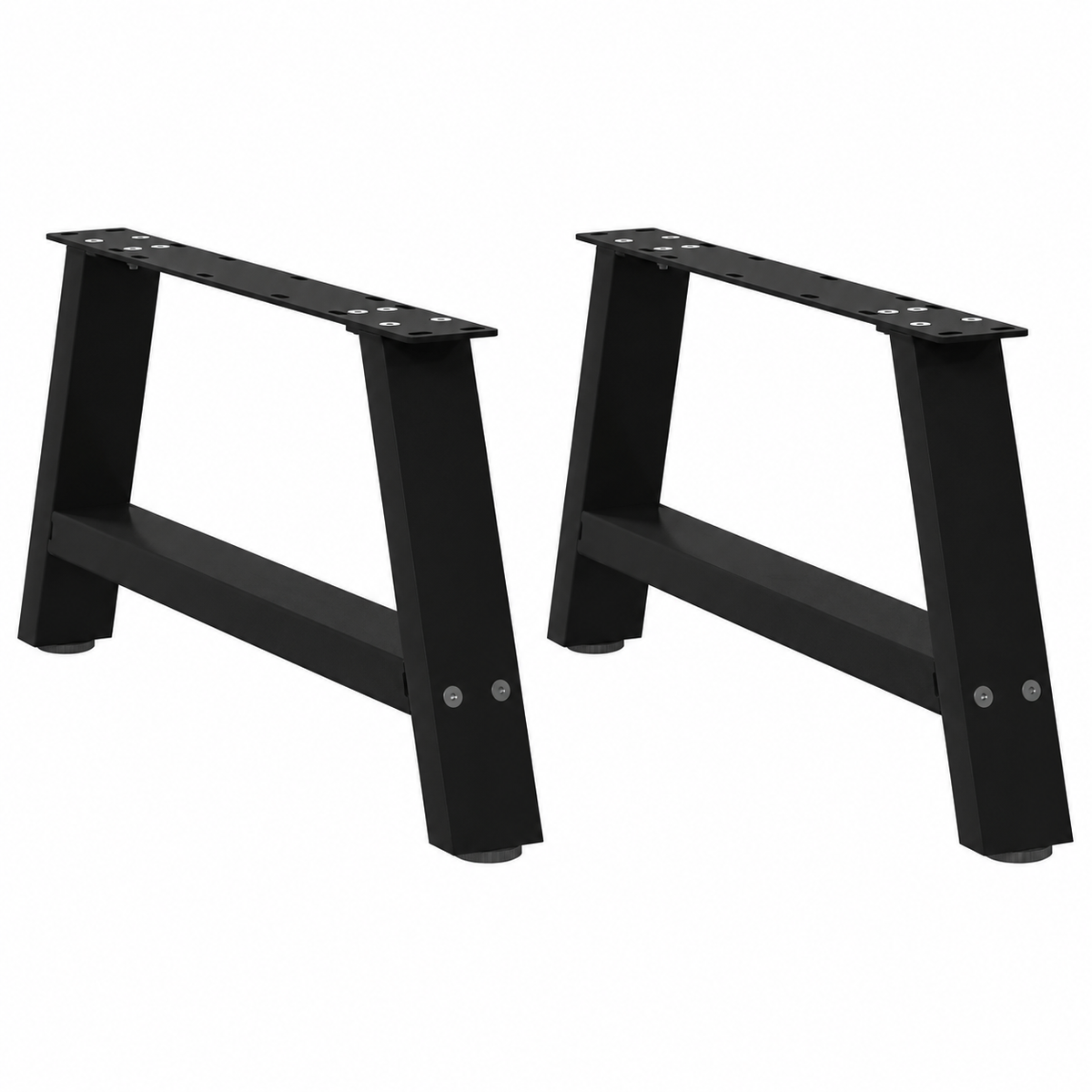 Pieds de table basse en A en acier noir, lot de 2, 70 × 30 cm, vue de face
