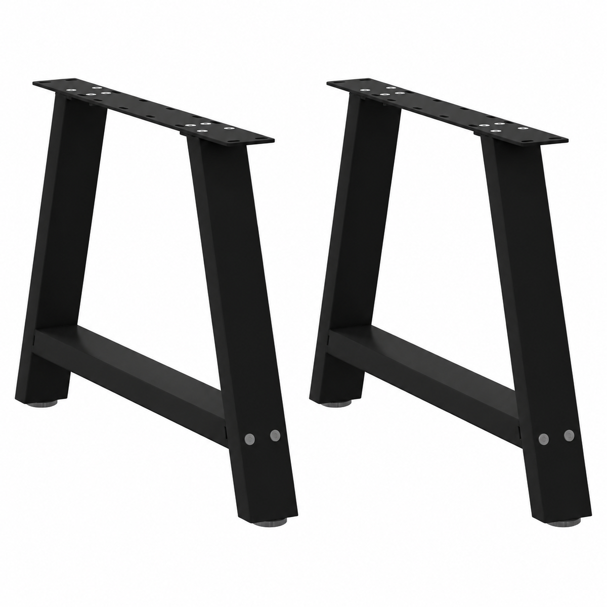 Pieds de table basse en A en acier noir, lot de 2, 70 × 42 cm, vue de face
