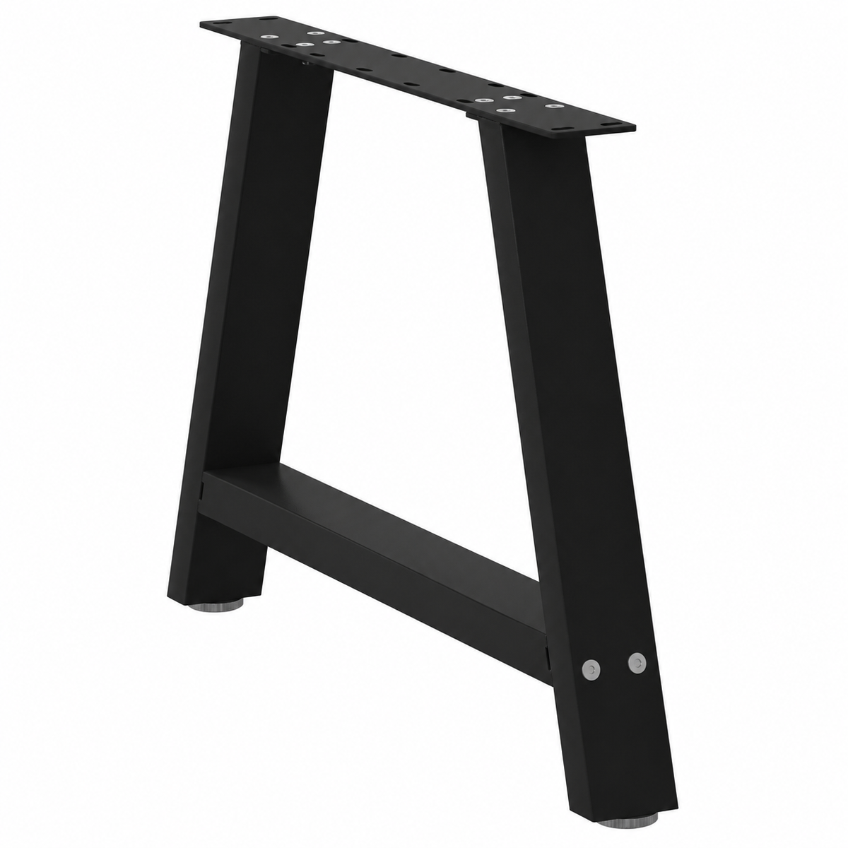 Pieds de table basse en A en acier noir, lot de 2, 70 × 42 cm, vue de trois quarts