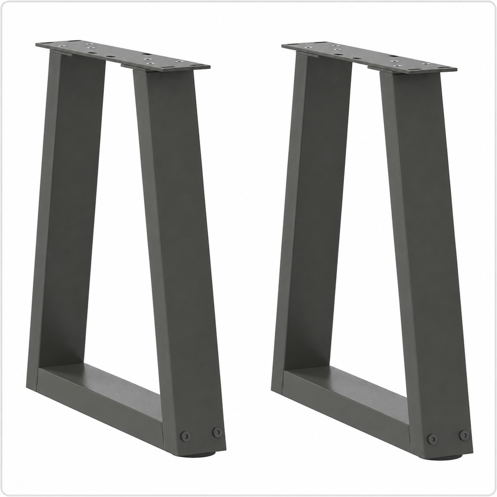 Pieds de table basse en V en acier anthracite, lot de 2, 28 × 42 cm, vue de face