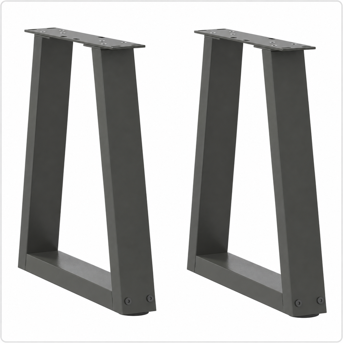 Pieds de table basse en V en acier anthracite, lot de 2, 28 × 42 cm, vue de face