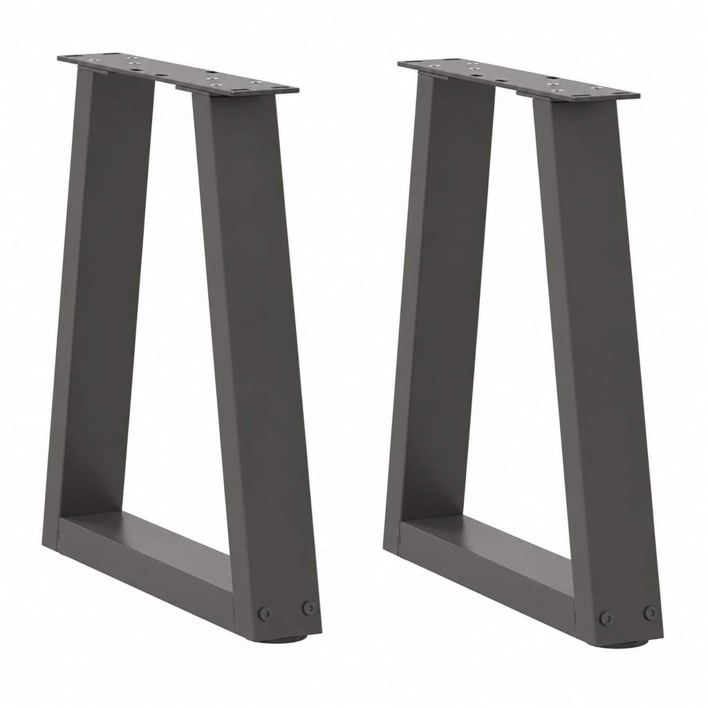 Pieds de table basse en V en acier anthracite, lot de 2, 38 × 42 cm, vue de face