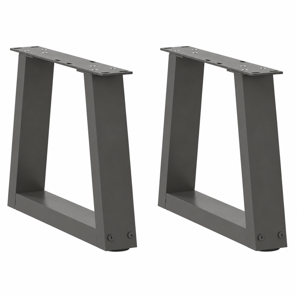 Pieds de table basse en V en acier anthracite, lot de 2, 40 × 30 cm, vue de face