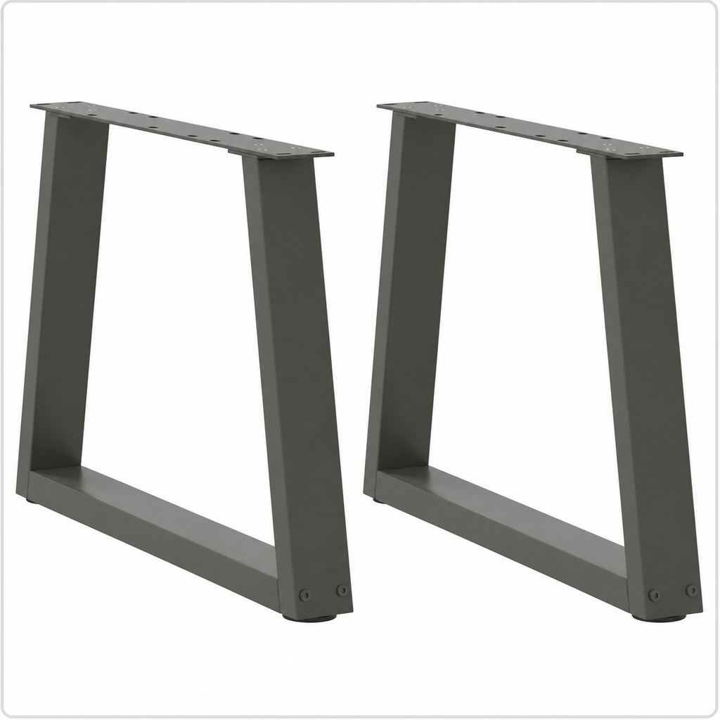 Pieds de table basse en V en acier anthracite, lot de 2, 50 × 42 cm, vue de face