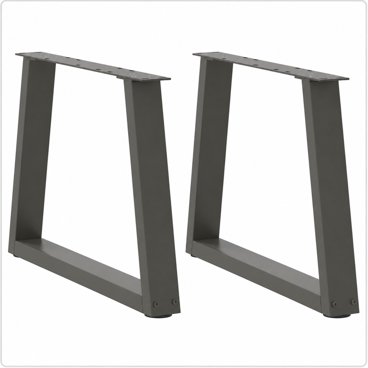 Pieds de table basse en V en acier anthracite, lot de 2, 50 × 42 cm, vue de face
