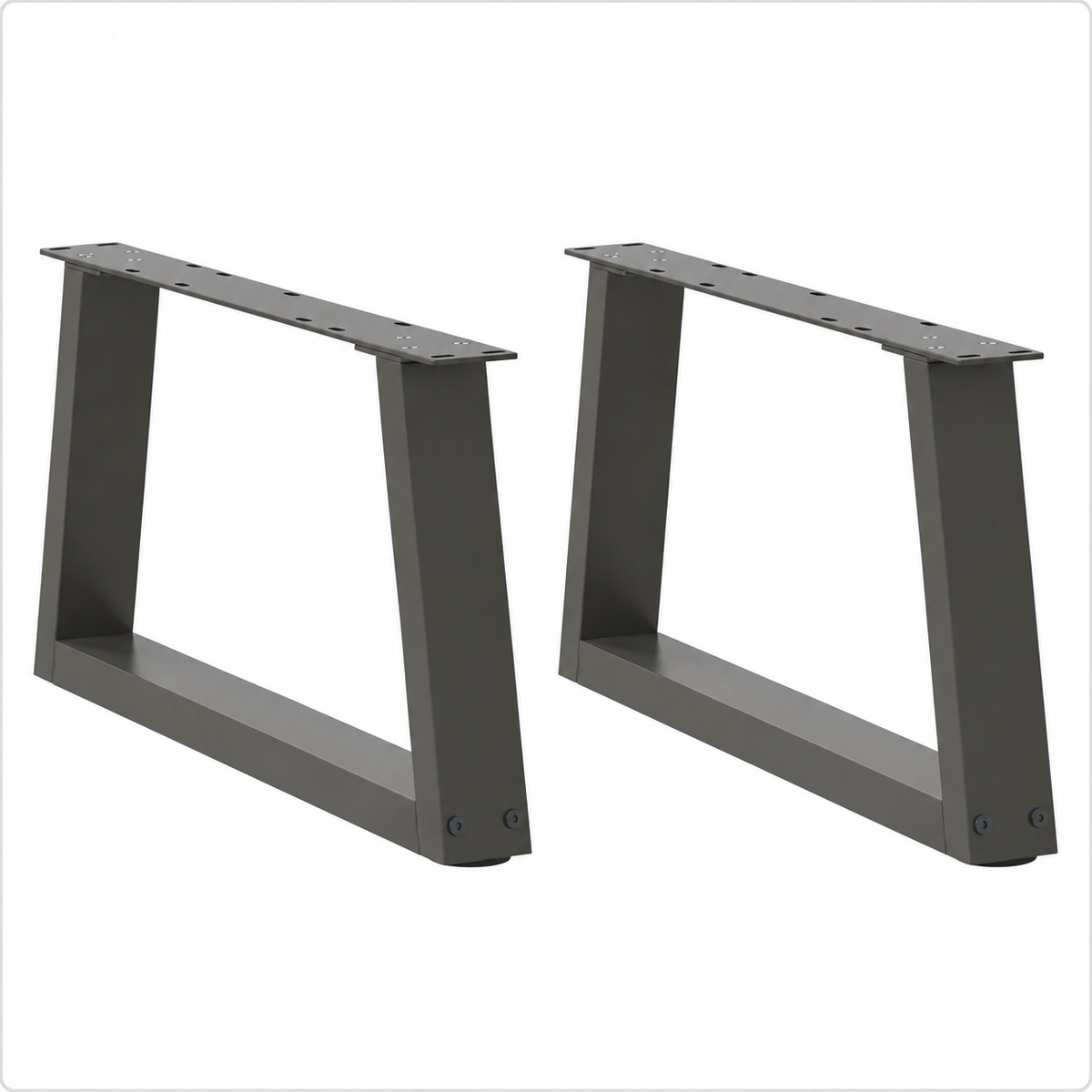 Pieds de table basse en V en acier anthracite, lot de 2, 60 × 30 cm, vue de face