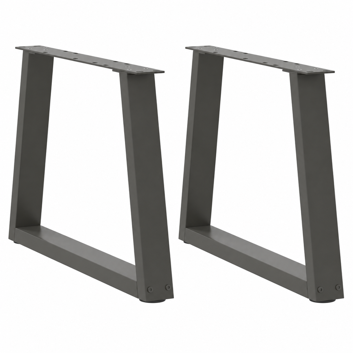 Pieds de table basse en V en acier anthracite, lot de 2, 60 × 42 cm, vue de face
