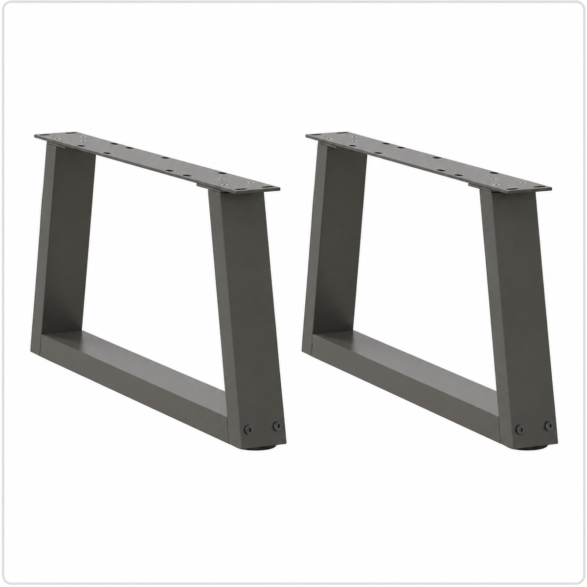 Pieds de table basse en V en acier anthracite, lot de 2, 70 × 30 cm, vue de face