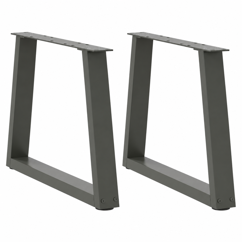 Pieds de table basse en V en acier anthracite, lot de 2, 70 × 42 cm, vue de face