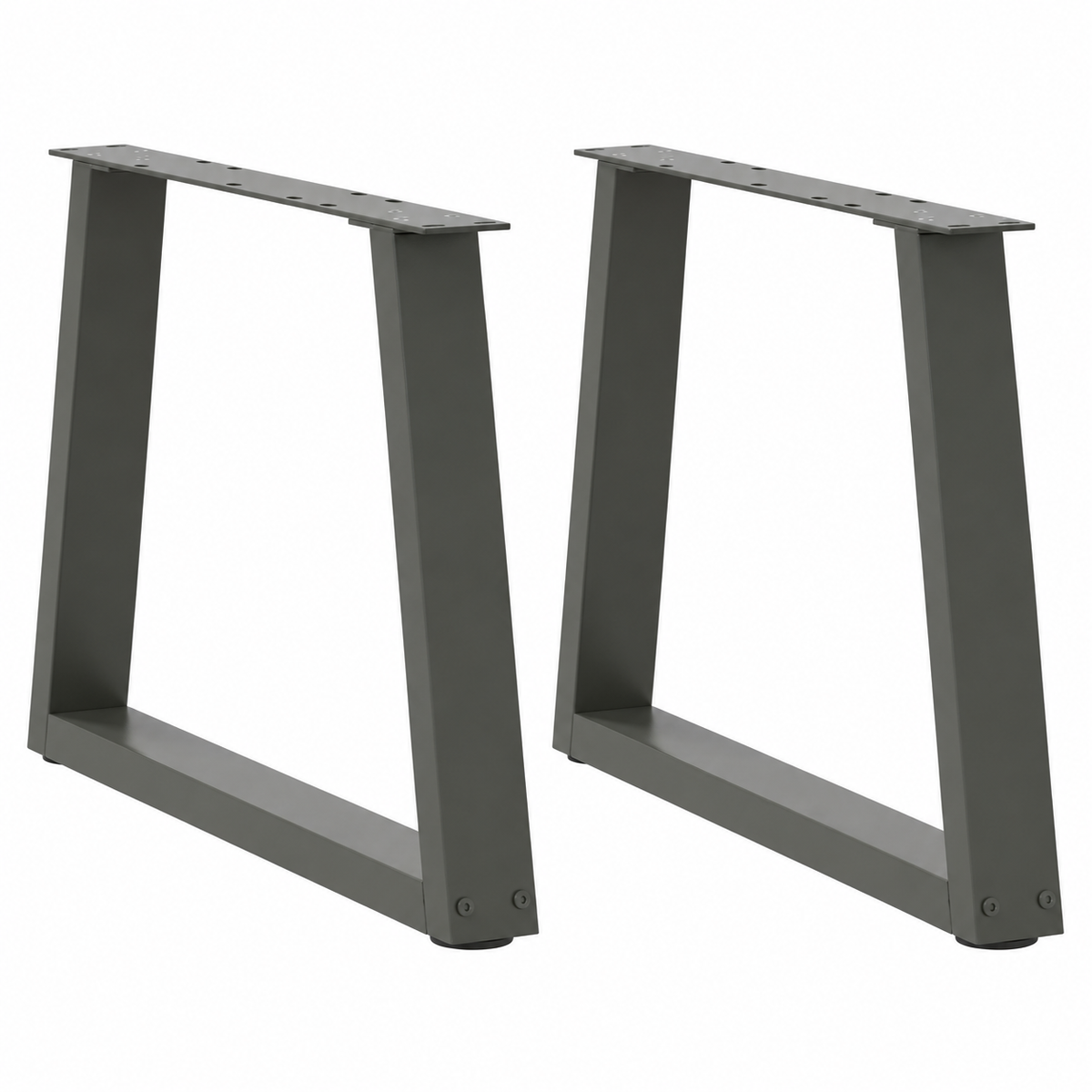 Pieds de table basse en V en acier anthracite, lot de 2, 70 × 42 cm, vue de face