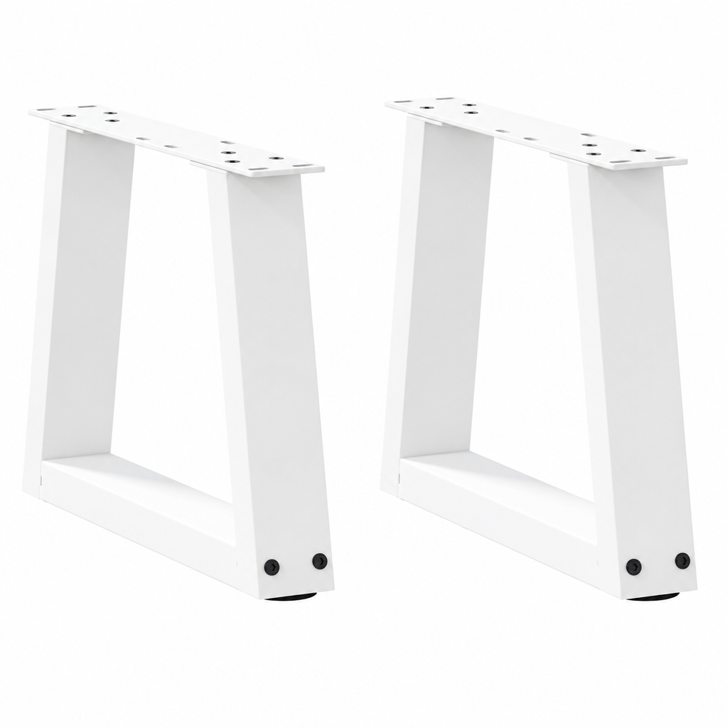 Pieds de table basse en V en acier blanc, lot de 2, 30 × 30 cm, vue de face