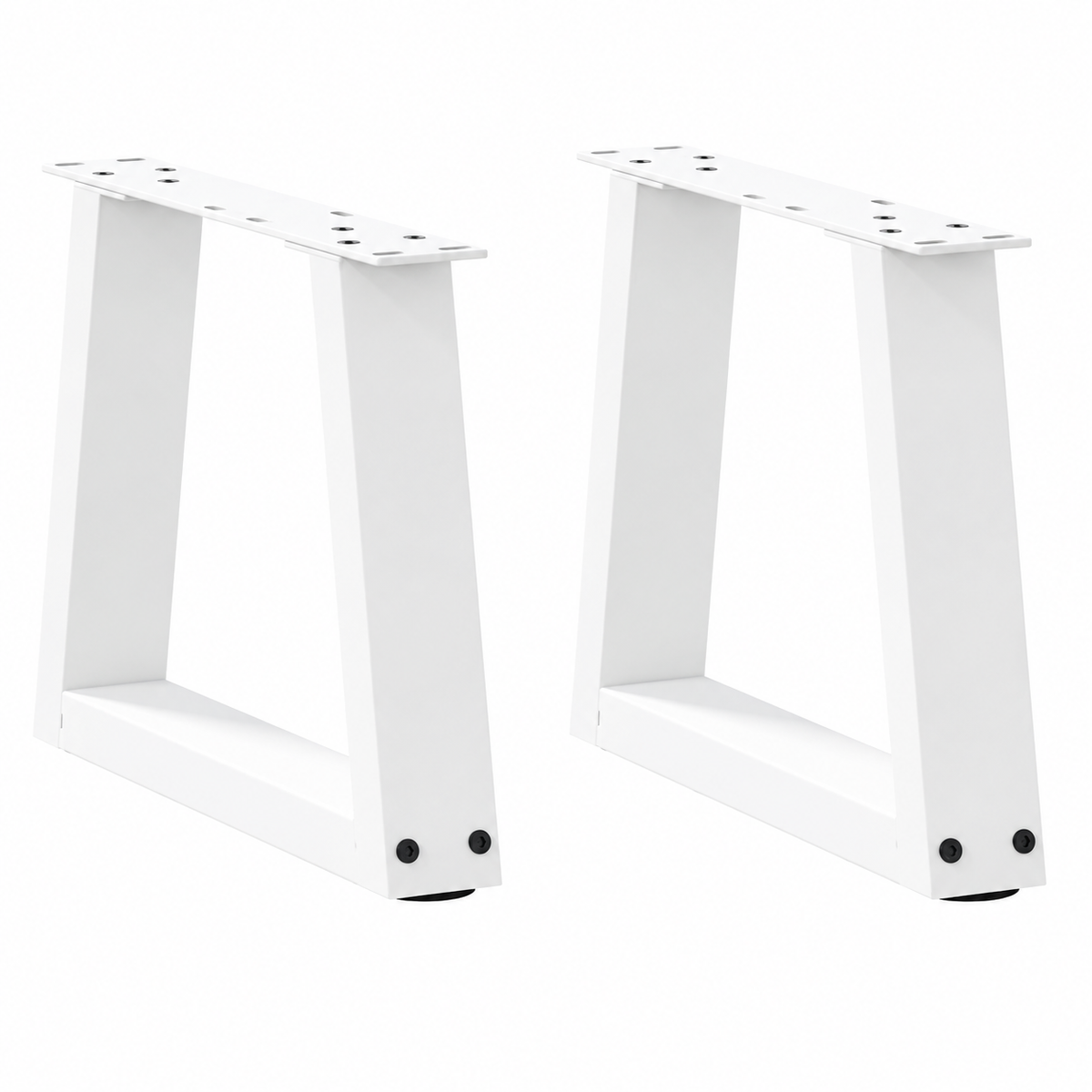 Pieds de table basse en V en acier blanc, lot de 2, 30 × 30 cm, vue de face