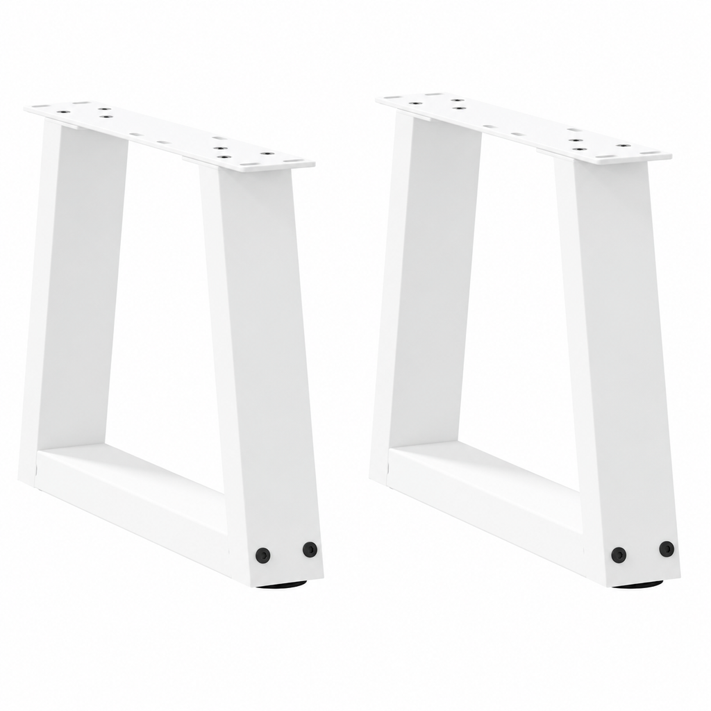Pieds de table basse en V en acier blanc, lot de 2, 40 × 30 cm, vue de face