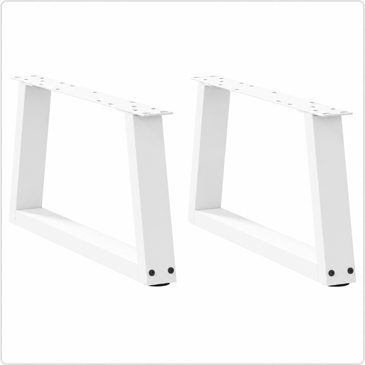Pieds de table basse en V en acier blanc, lot de 2, 50 × 30 cm, vue de face