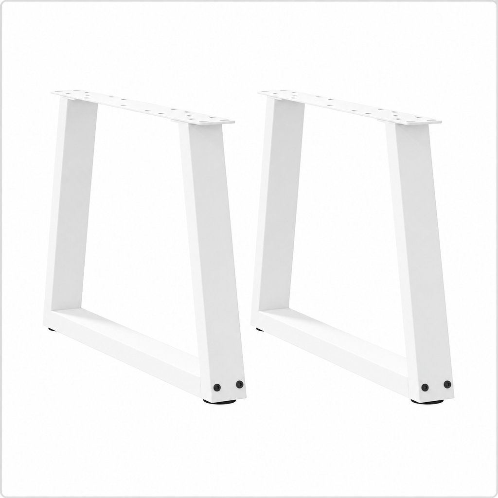 Pieds de table basse en V en acier blanc, lot de 2, 50 × 42 cm, vue de face