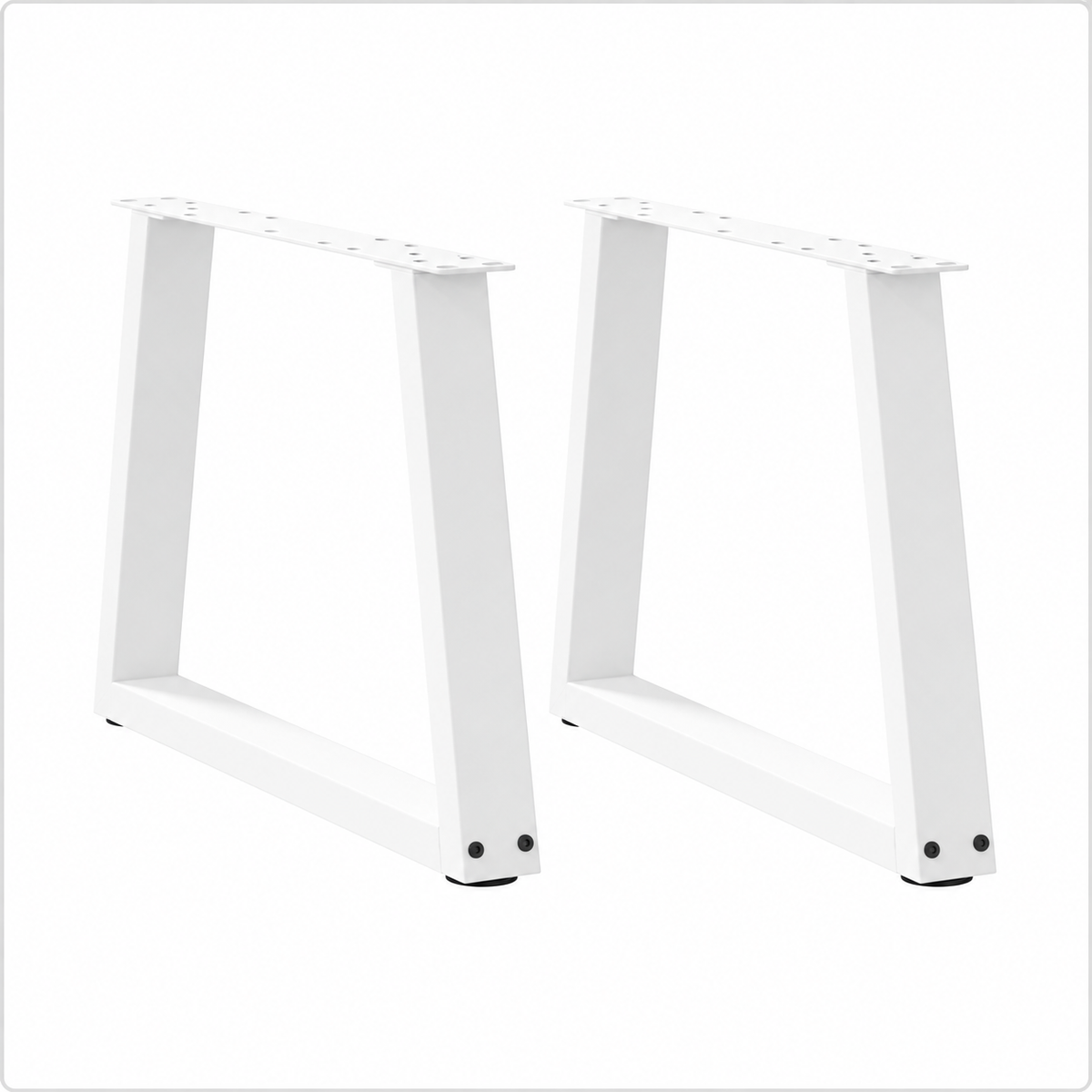 Pieds de table basse en V en acier blanc, lot de 2, 50 × 42 cm, vue de face