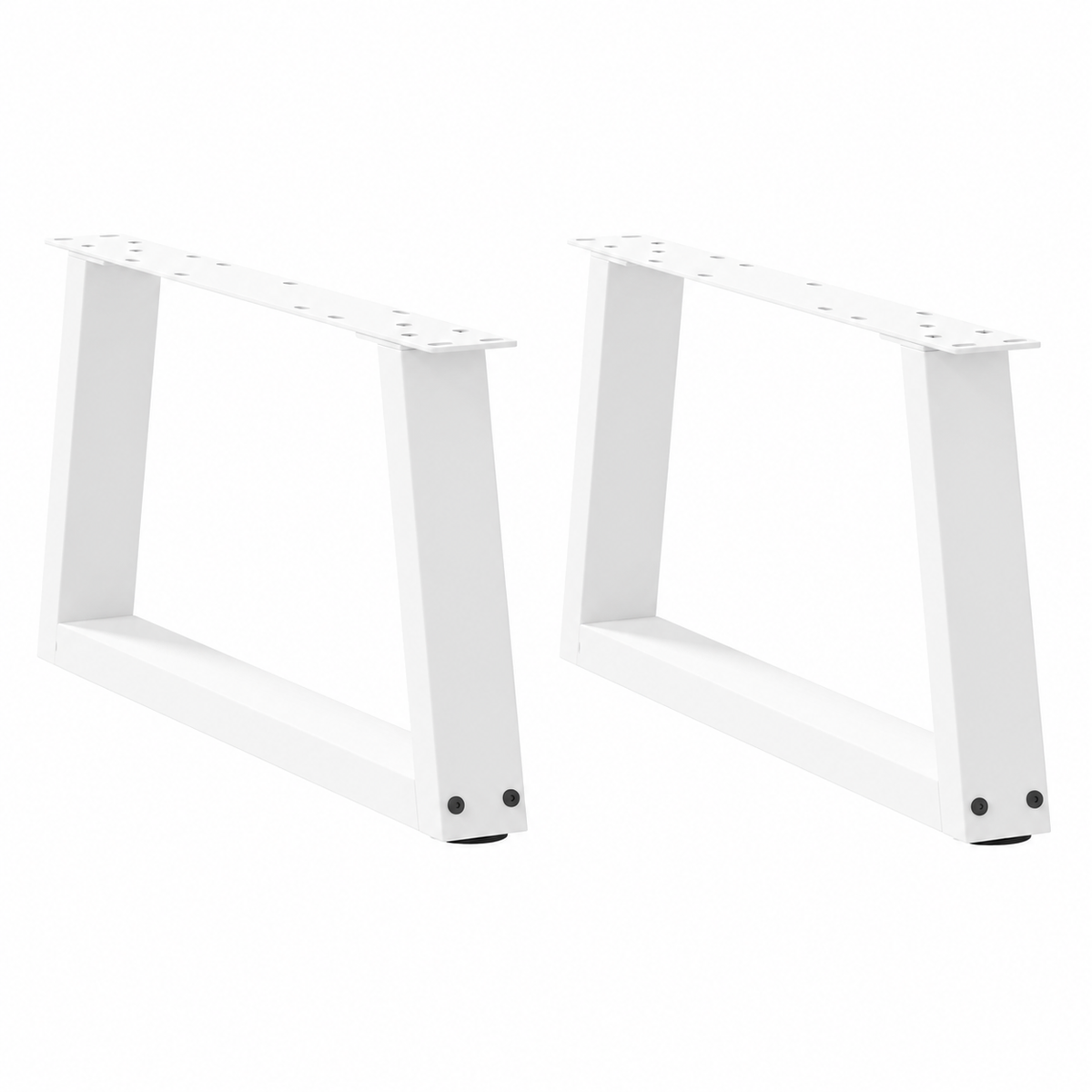 Pieds de table basse en V en acier blanc, lot de 2, 60 × 30 cm, vue de face