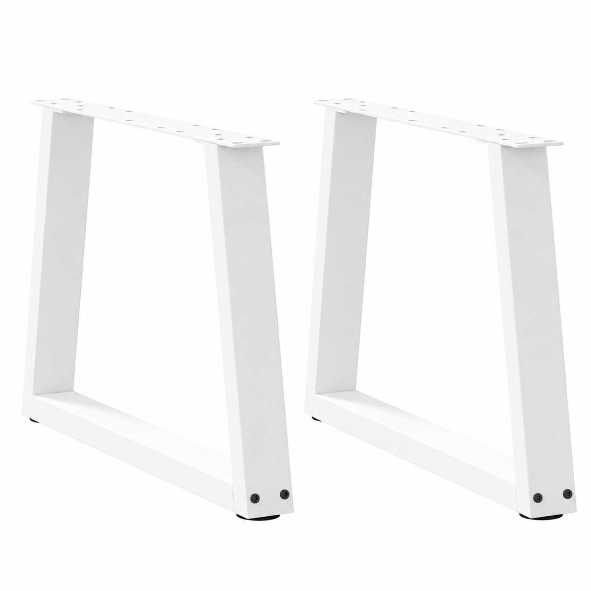 Pieds de table basse en V en acier blanc, lot de 2, 60 × 42 cm, vue de face