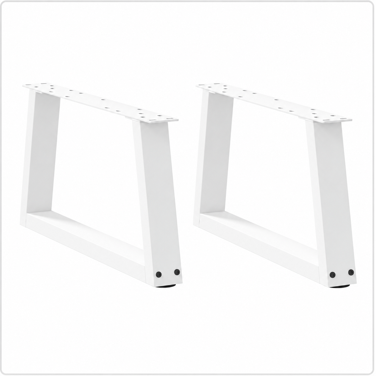 Pieds de table basse en V en acier blanc, lot de 2, 70 × 30 cm, vue de face