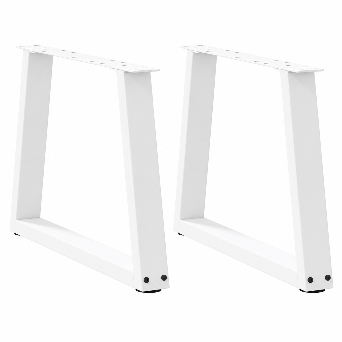 Pieds de table basse en V en acier blanc, lot de 2, 70 × 42 cm, vue de face