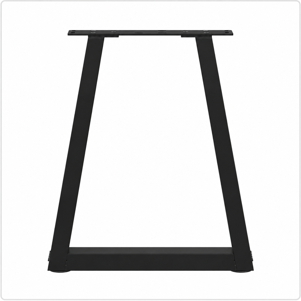 Pieds de table basse en V en acier noir, lot de 2, 28 × 42 cm, un pied, vue de face