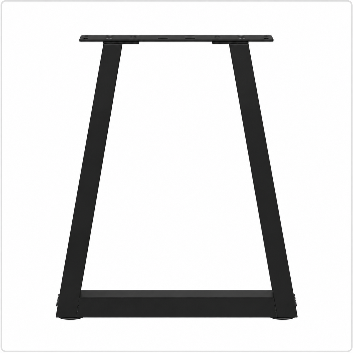 Pieds de table basse en V en acier noir, lot de 2, 28 × 42 cm, un pied, vue de face