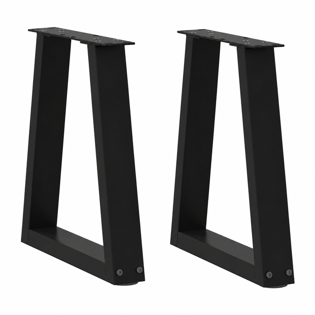 Pieds de table basse en V en acier noir, lot de 2, 28 × 42 cm, vue de face