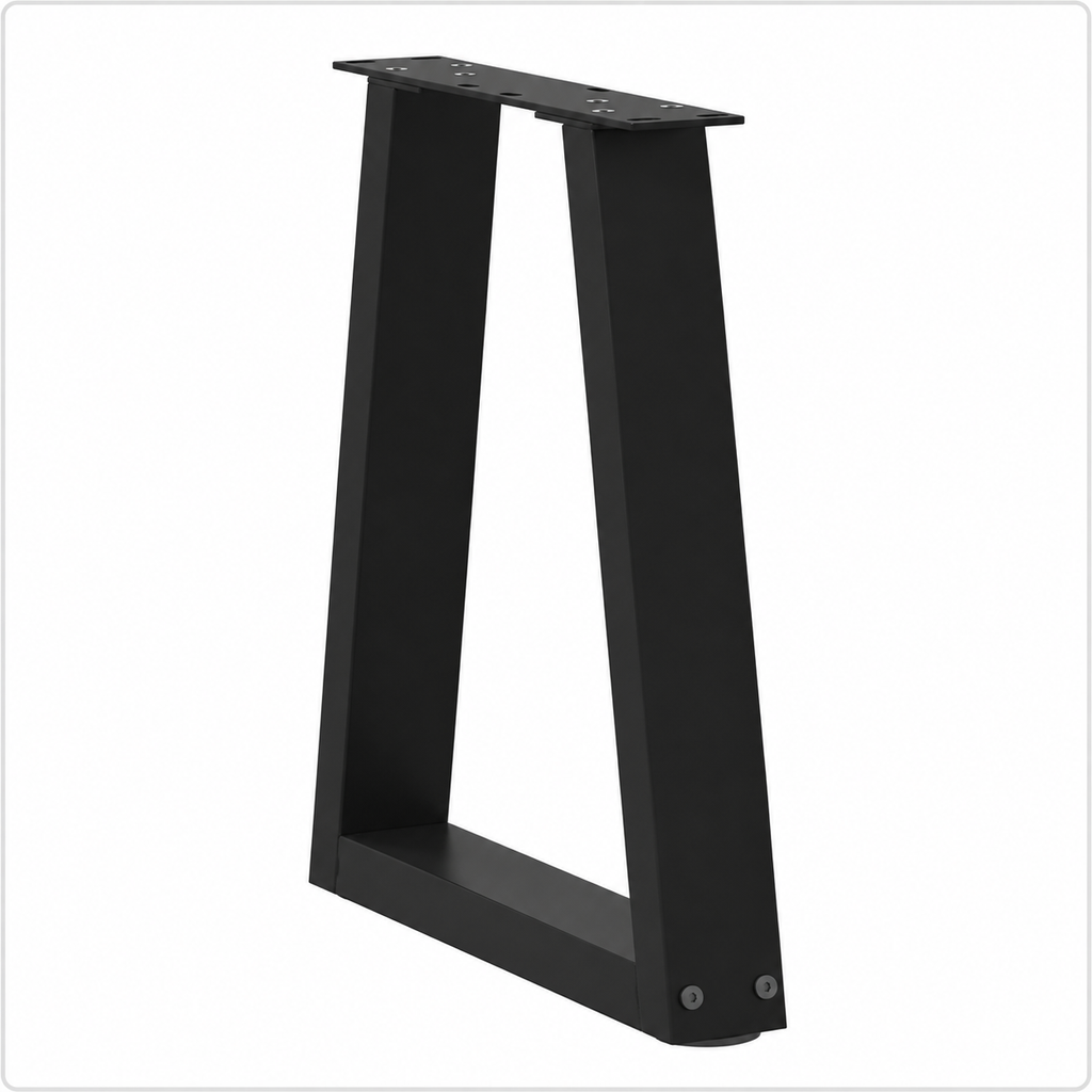 Pieds de table basse en V en acier noir, lot de 2, 28 × 42 cm, vue de trois quarts