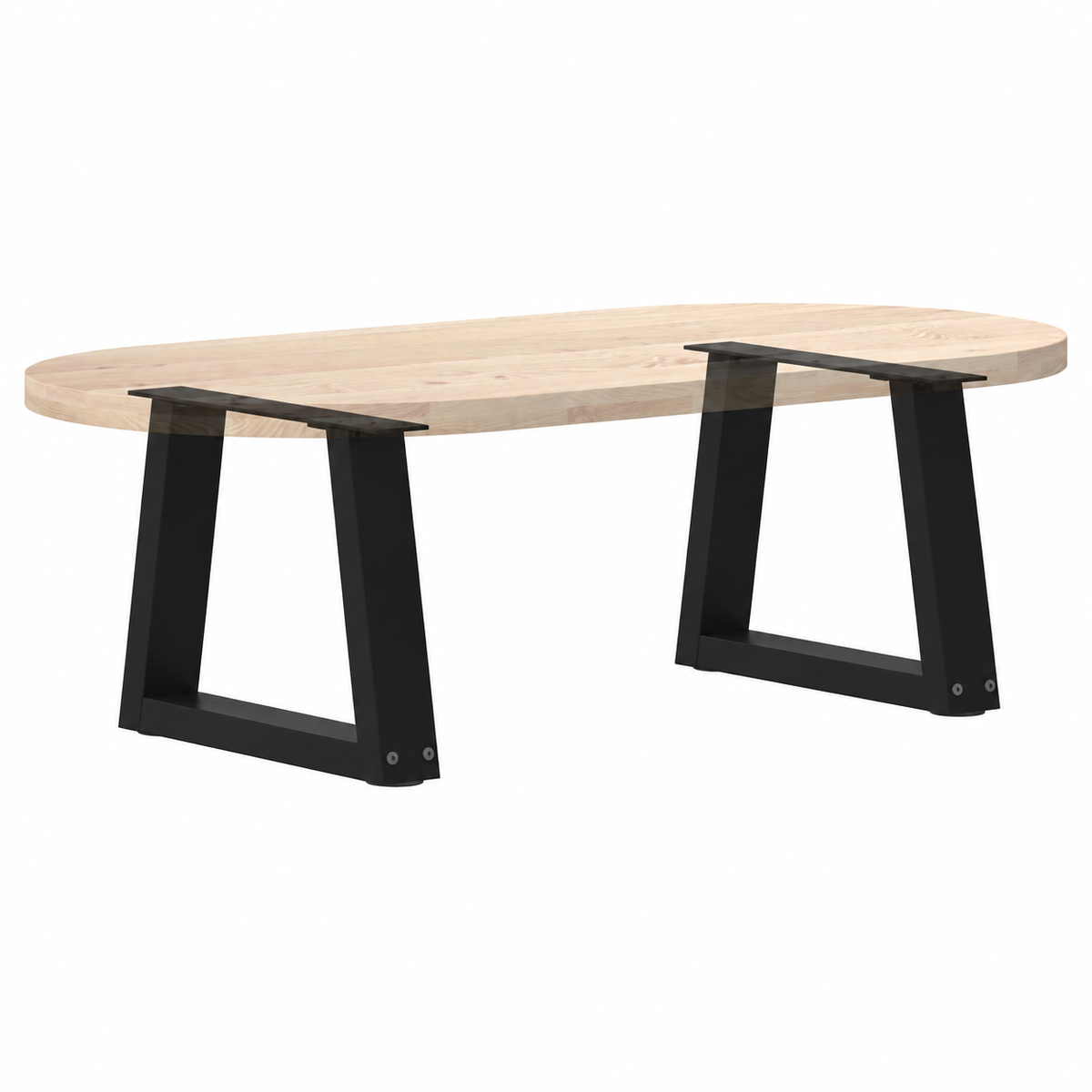 Pieds de table basse en V en acier noir, lot de 2, 30 × 30 cm, avec un plateau en bois
