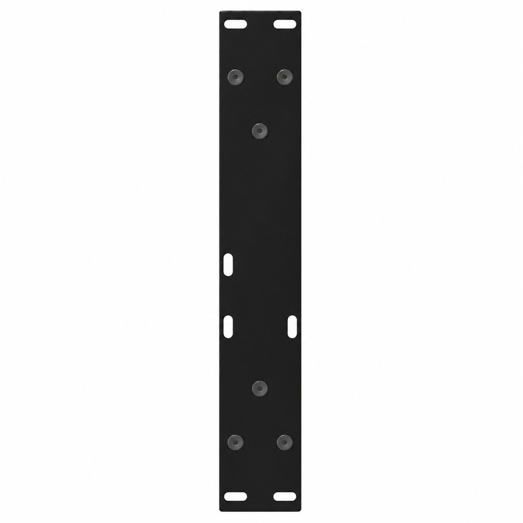 Plaque de fixation pré-percée des pieds de table basse en V en acier noir, 30 × 30 cm, vue de dessus