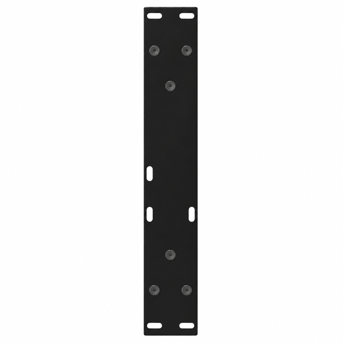 Plaque de fixation pré-percée des pieds de table basse en V en acier noir, 30 × 30 cm, vue de dessus