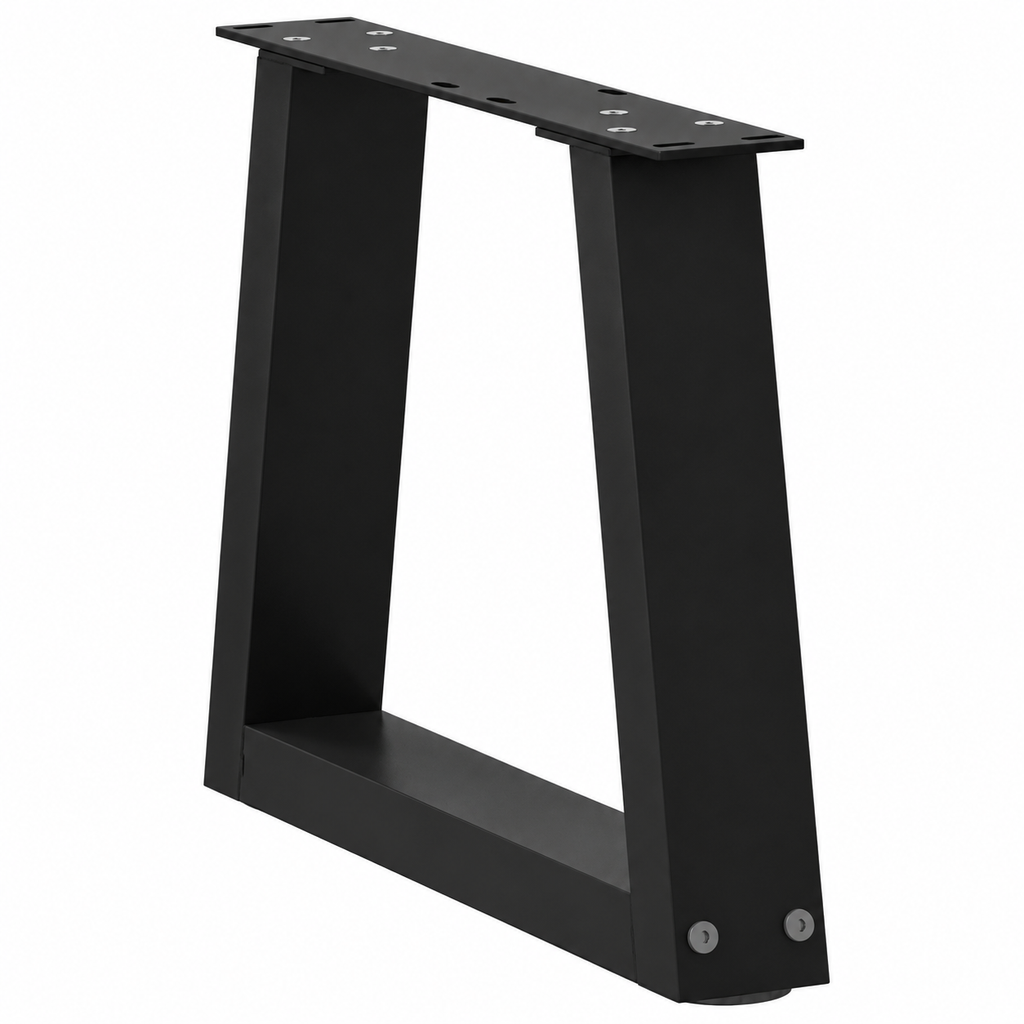 Pieds de table basse en V en acier noir, lot de 2, 30 × 30 cm, vue de trois quarts