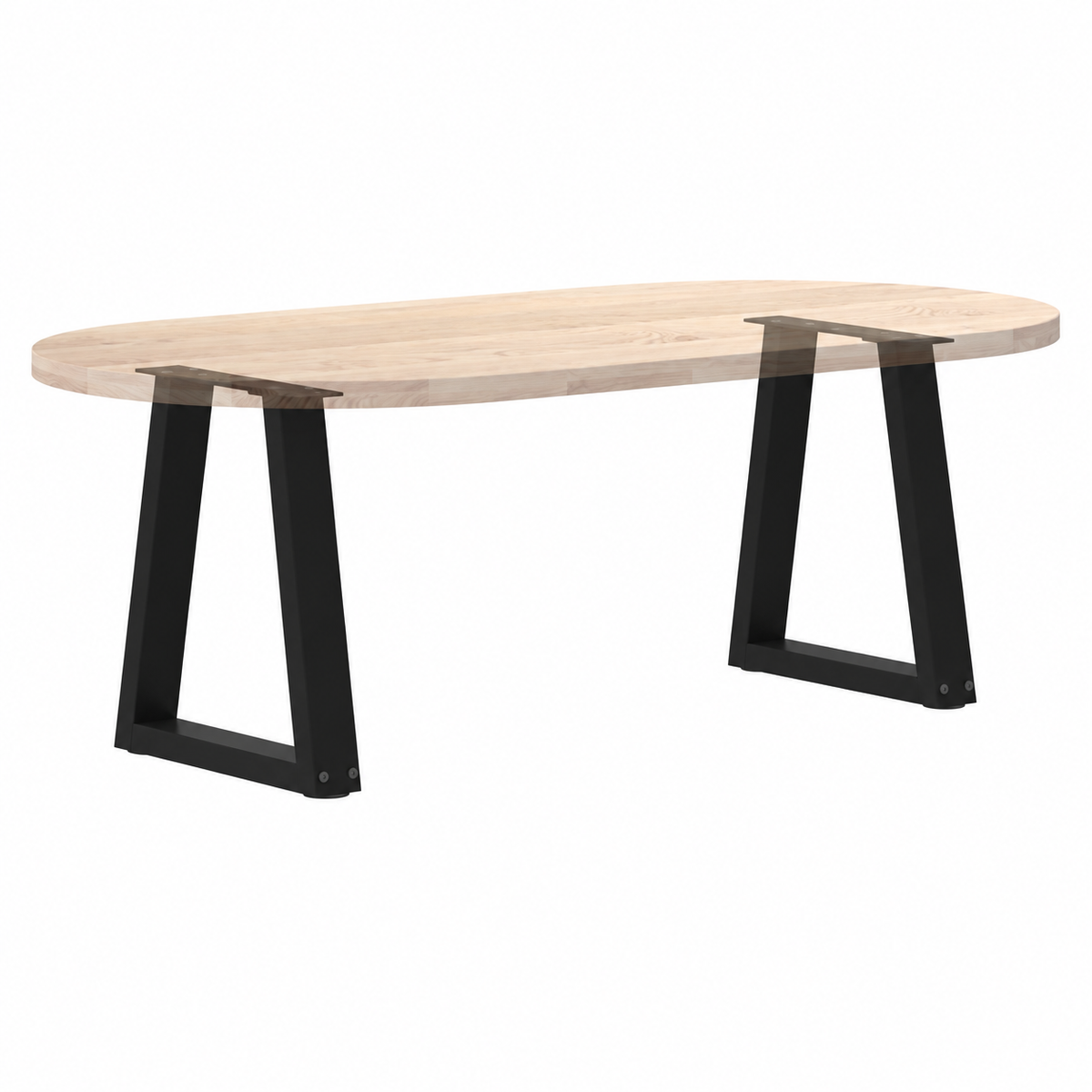 Pieds de table basse en V en acier noir, lot de 2, 38 × 42 cm, avec un plateau en bois