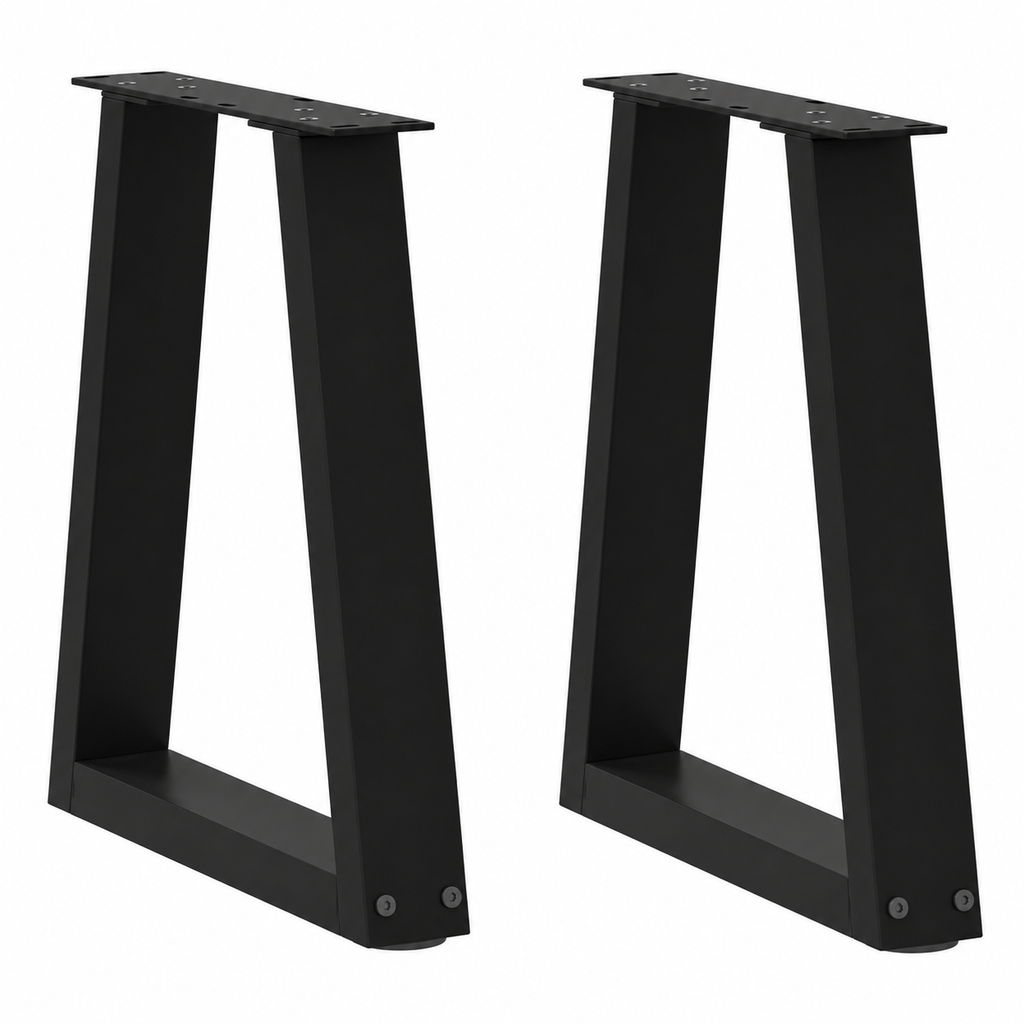 Pieds de table basse en V en acier noir, lot de 2, 38 × 42 cm, vue de face