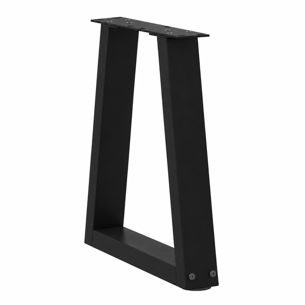 Pieds de table basse en V en acier noir, lot de 2, 38 × 42 cm, vue de trois quarts