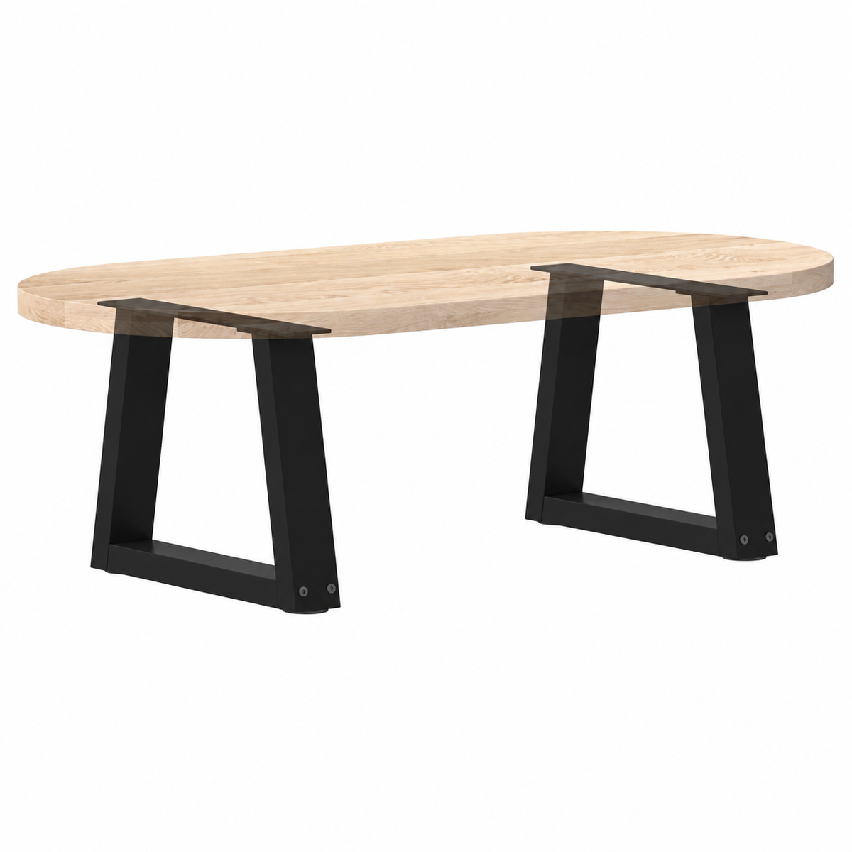 Pieds de table basse en V en acier noir, lot de 2, 40 × 30 cm, avec un plateau en bois