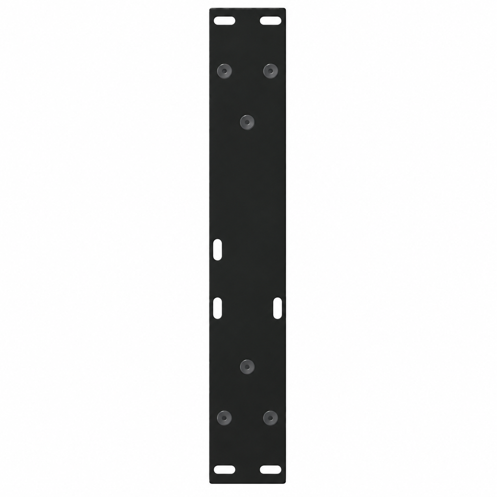 Plaque de fixation pré-percée des pieds de table basse en V en acier noir, 40 × 30 cm, vue de dessus