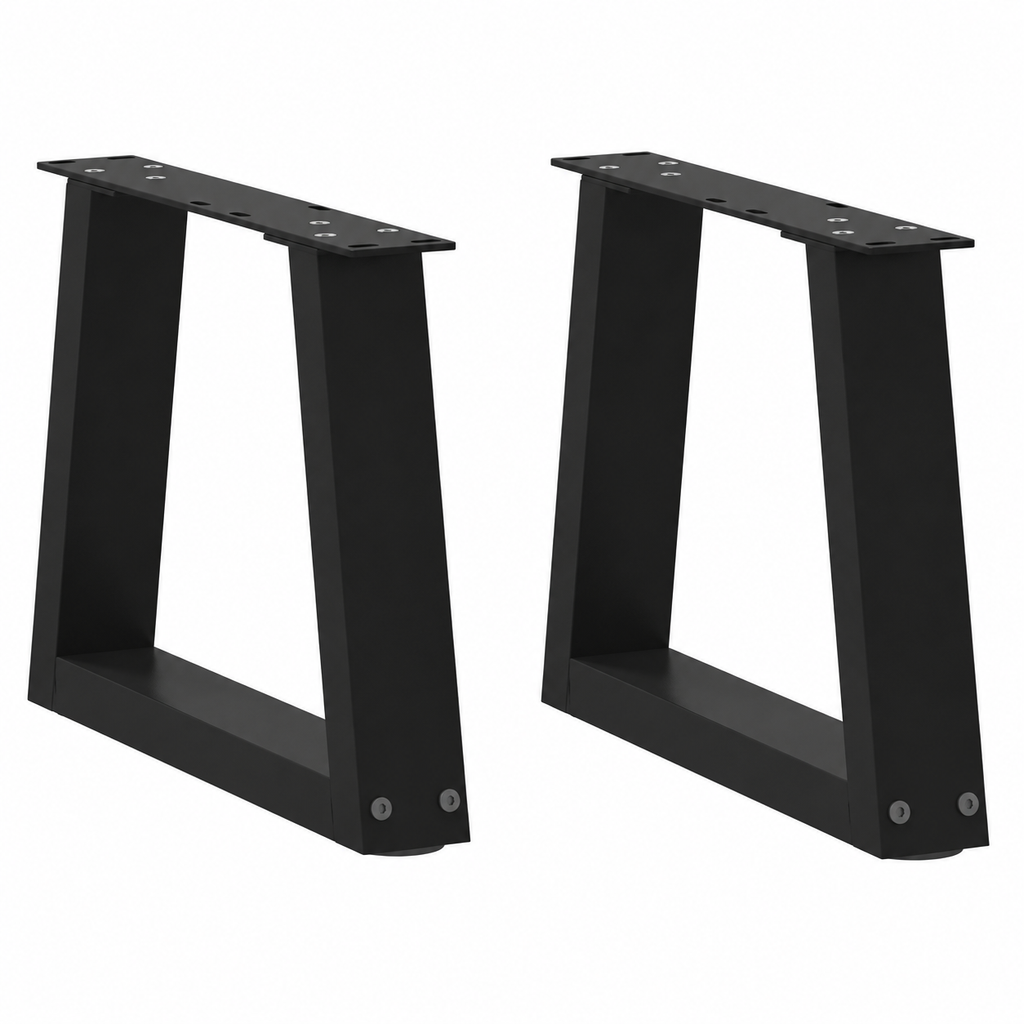 Pieds de table basse en V en acier noir, lot de 2, 40 × 30 cm, vue de face