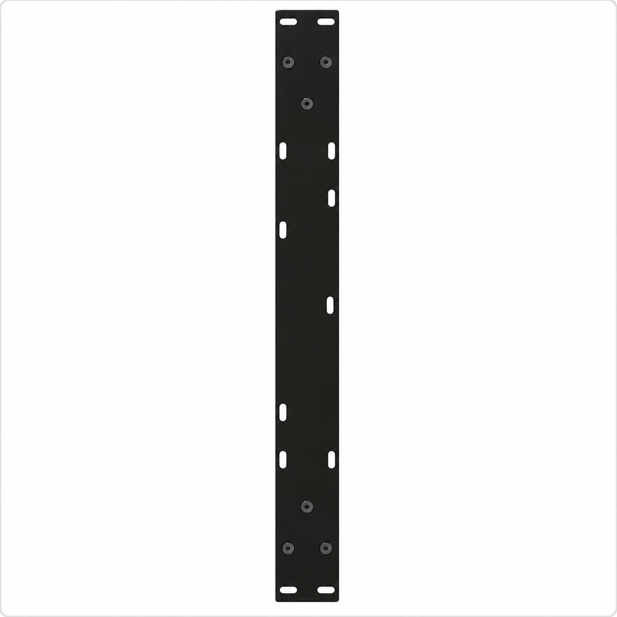 Plaque de fixation pré-percée des pieds de table basse en V en acier noir, 50 × 30 cm, vue de dessus