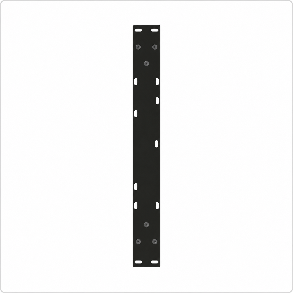 Plaque de fixation pré-percée des pieds de table basse en V en acier noir, 50 × 42 cm, vue de dessus