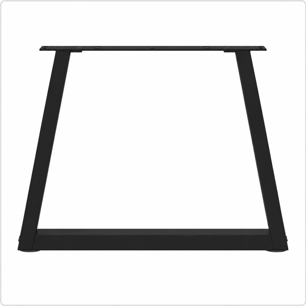 Pieds de table basse en V en acier noir, lot de 2, 50 × 42 cm, un pied, vue de face