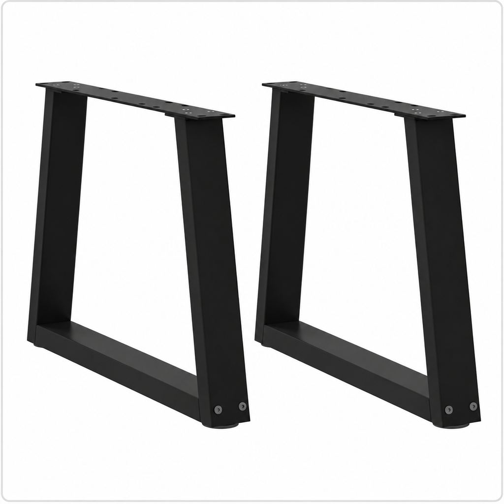 Pieds de table basse en V en acier noir, lot de 2, 50 × 42 cm, vue de face